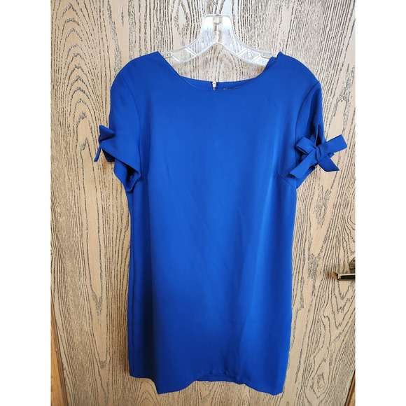 Dresses & Skirts - Coercion Shirt Dress Women Size 6 Blue Bow Sleeves Casual